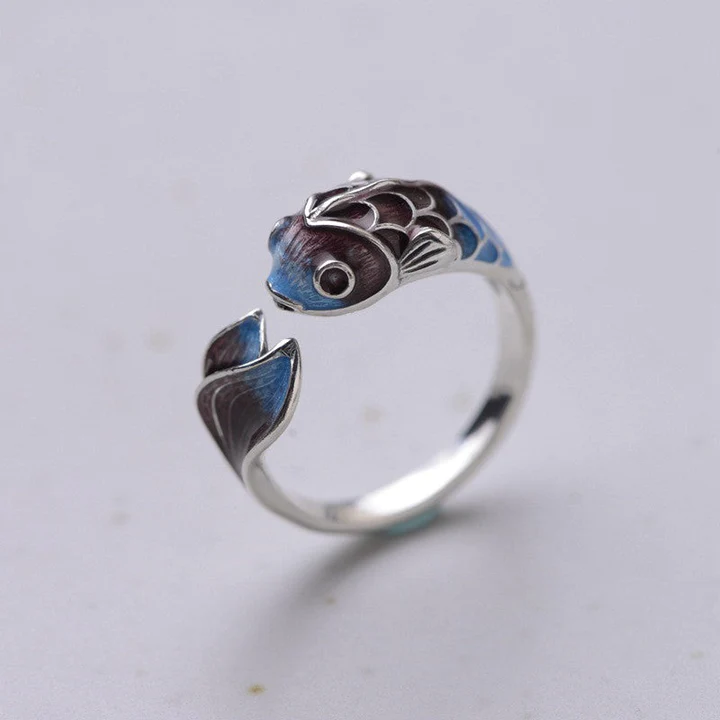 Vintage Koi Fisch Ring