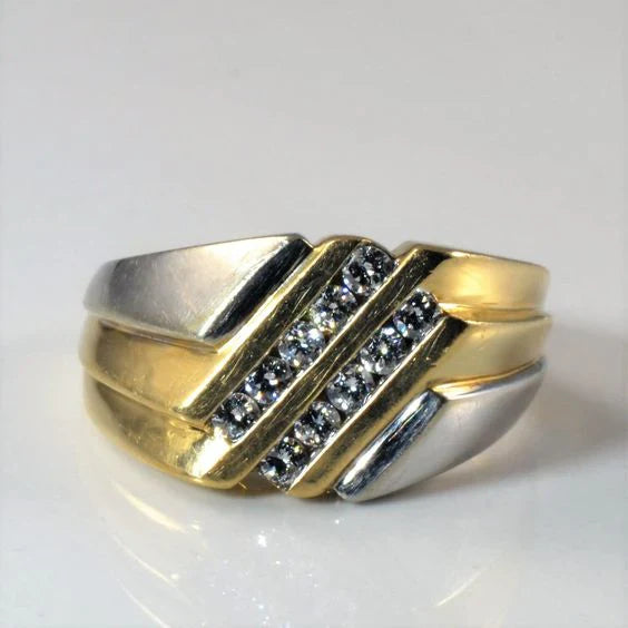 Vintage Gold & Silber Zirkonia Ring