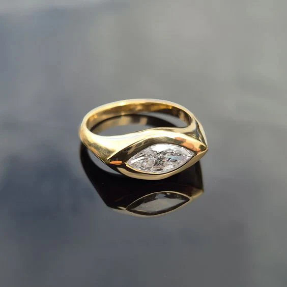 Vintage Zirkonia Auge Gold Ring